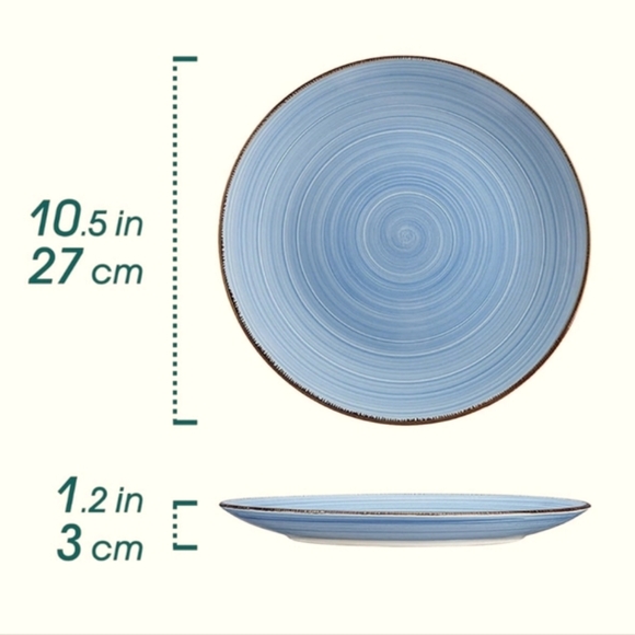 🆕Turquoise Ceramic Dinner Plates Set of 4 - Picture 7 of 15